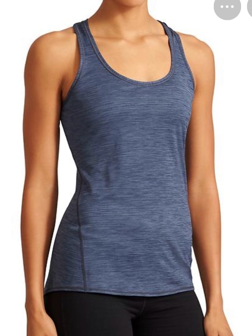 Athleta Shadow Stripe Chi Tank Racerback Sz Small Blue 438568 Activewear
